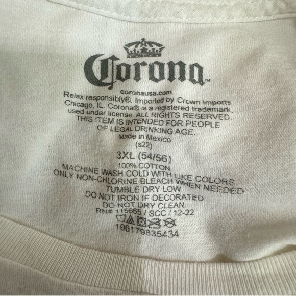 Corona Extra Men’s White Worn Condition Beer Tee - Picture 7 of 7